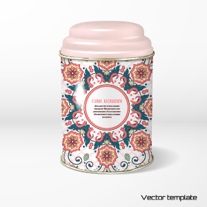 Beautiful floral pattern packaging design vector 04