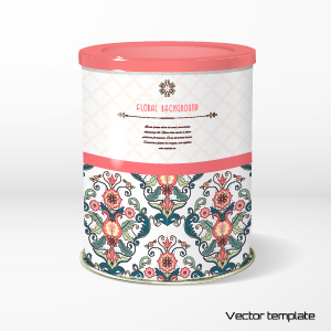 Beautiful floral pattern packaging design vector 05