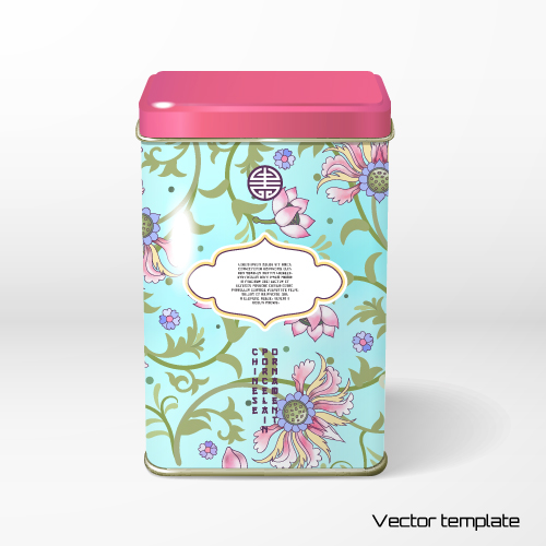 Beautiful floral pattern packaging design vector 08