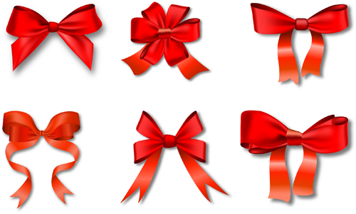 Beautiful red bow vector material free download