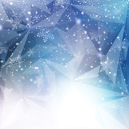 Beautiful snowflake blurs christmas background vector 02