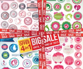 Beauty labels big sale vector