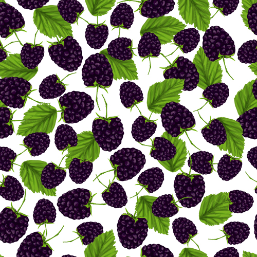 Berry pattern seamless vector material 01