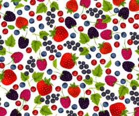 Berry pattern seamless vector material 03