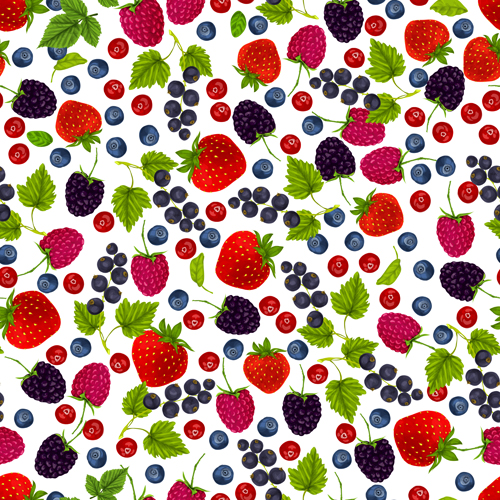 Berry pattern seamless vector material 03