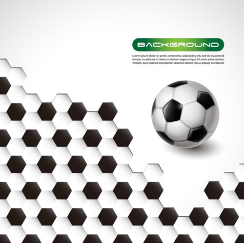 Black with white honeycomb and football vector