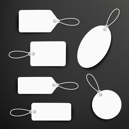 Blank tags template vector set 01