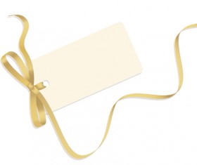 Blank tags with colored ribbon vector 01