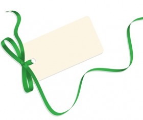Blank tags with colored ribbon vector 02