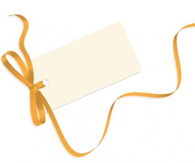 Blank tags with colored ribbon vector 03
