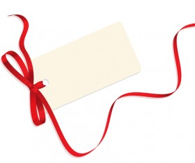 Blank tags with colored ribbon vector 04