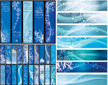 Blue Christmas banners background  vector