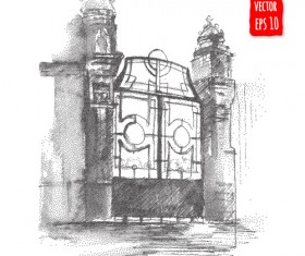 Blurs city street hand drawn vector 02