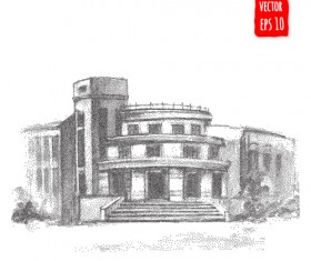 Blurs city street hand drawn vector 03