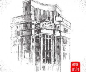 Blurs city street hand drawn vector 04