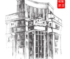 Blurs city street hand drawn vector 05