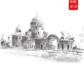 Blurs city street hand drawn vector 08