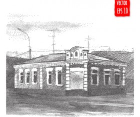 Blurs city street hand drawn vector 10