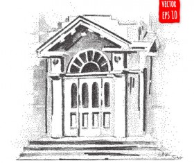 Blurs city street hand drawn vector 14