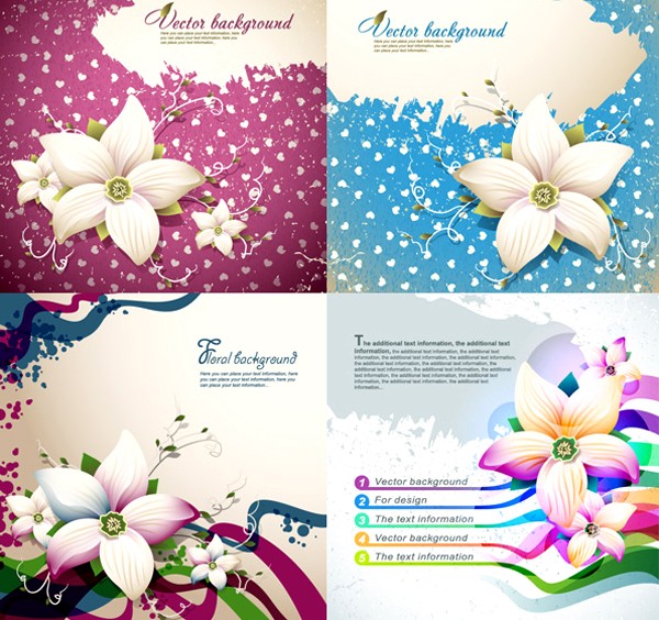 Bright flower background shiny vector