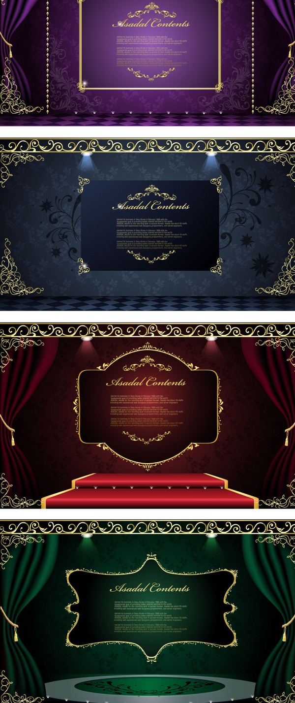 Bright ornate stage background vector