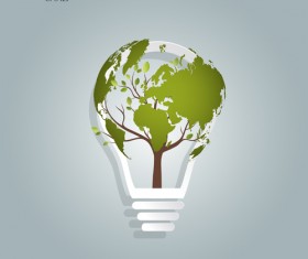 Bulb with Eco business illustration vector 01