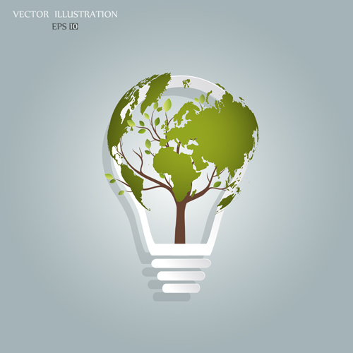 Bulb with Eco business illustration vector 01