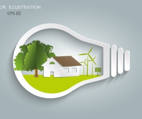 Bulb with Eco business illustration vector 02