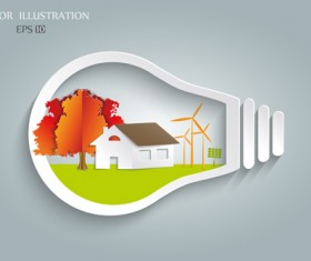Bulb with Eco business illustration vector 03
