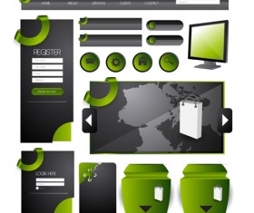 Business website template kit vector 03