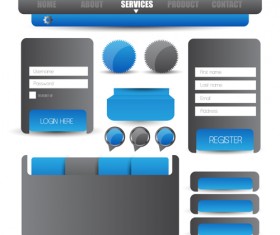 Business website template kit vector 04