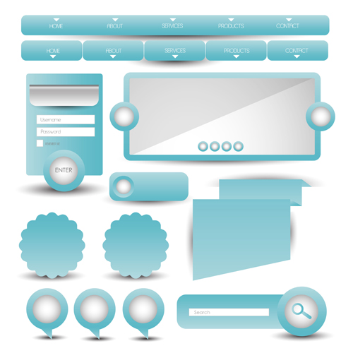 Business website template kit vector 06