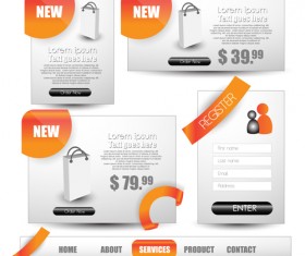 Business website template kit vector 07