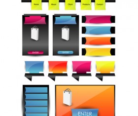 Business website template kit vector 08