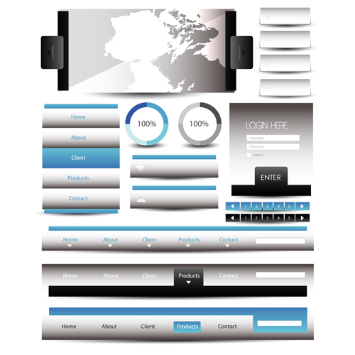 Business website template kit vector 11