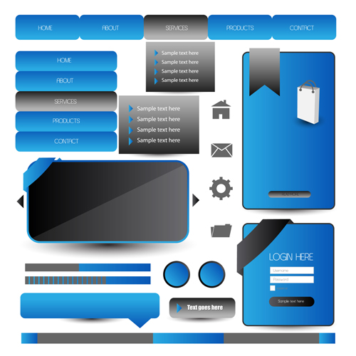 Business website template kit vector 16