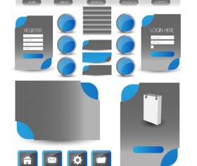 Business website template kit vector 18