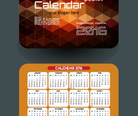 Calendar 2016 with business cards vector 02