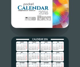 Calendar 2016 with business cards vector 03