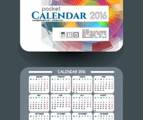 Calendar 2016 with business cards vector 05