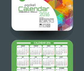 Calendar 2016 with business cards vector 06