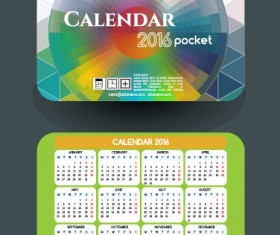 Calendar 2016 with business cards vector 07