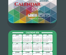 Calendar 2016 with business cards vector 08