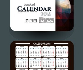Calendar 2016 with business cards vector 10