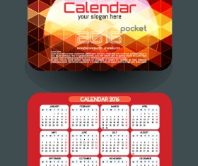 Calendar 2016 with business cards vector 12