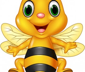 Cartoon cute bee vector 01