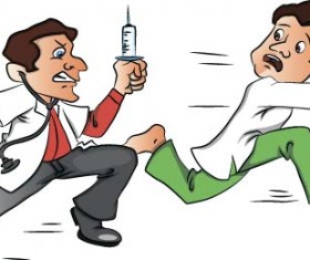 Cartoon doctors with patient vector