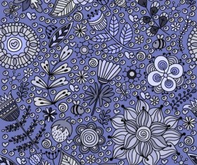 Cartoon flower pattern seamless vector set 06