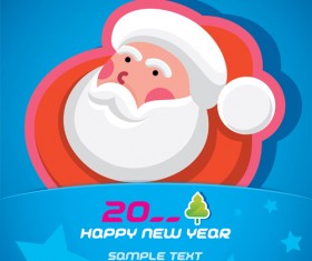 Cartoon santa bookmarks christmas card vector 06