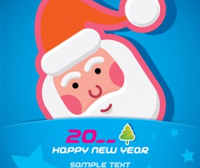 Cartoon santa bookmarks christmas card vector 09